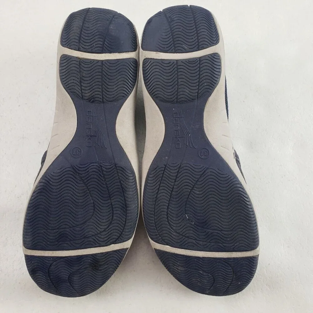 Dansko Halle Suede Slip On Shoe Womens 6.5 7 37 Blue Perforated Comfort Flat